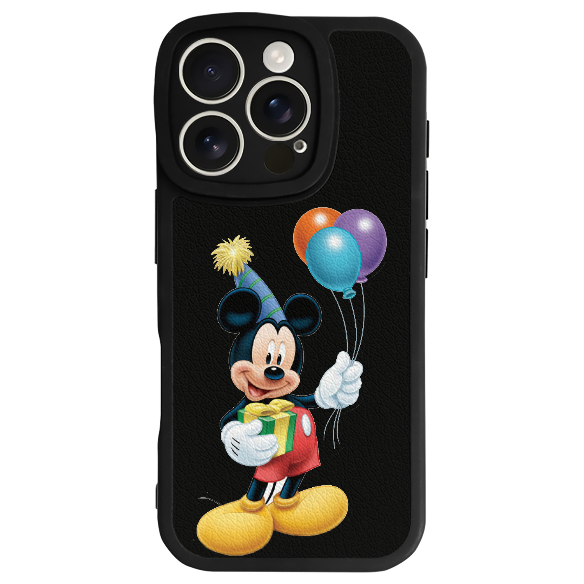 （画像用） ミッキーマウス Mickey Mouse 【iPhone 16シリーズ対応】シリコンスマホケース（レザー調） 材質：シリコン